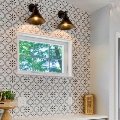 interior of home accent wall with awning window