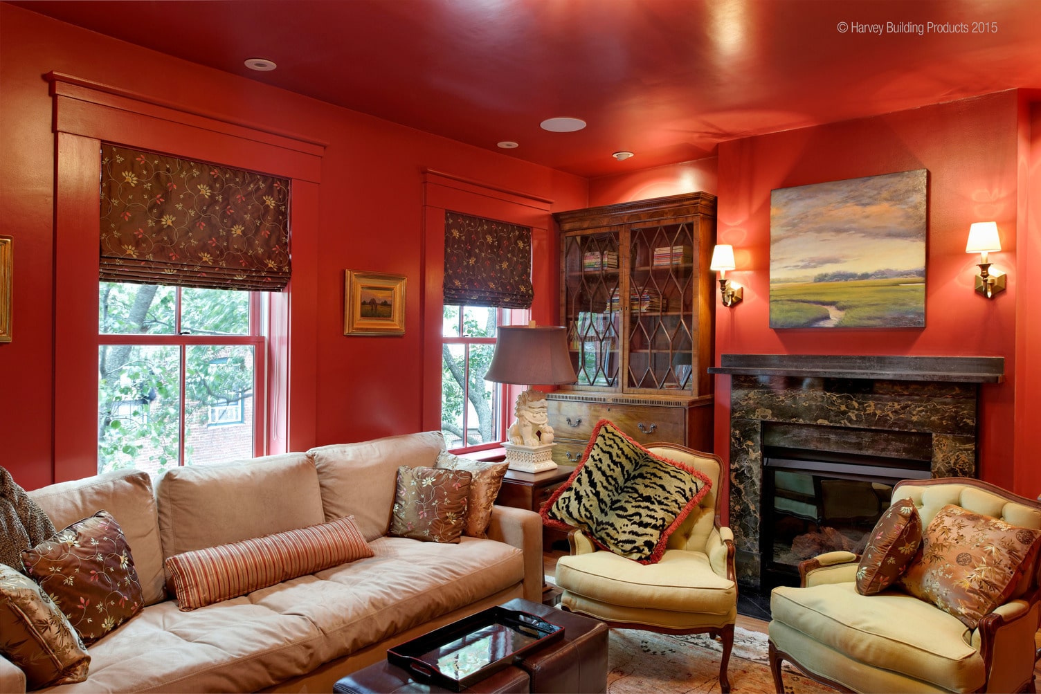 Home interior featuring Harvey Windows + Doors Majesty Wood double hung windows
