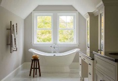 Interior of bathroom featuring Harvey doublehung windows