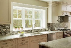 Interior of kitchen featuring Harvey doublehung windows