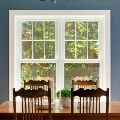 double hung windows inside home dining room