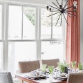 double hung windows inside home dining room