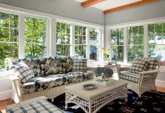 Interior of a living room with harvey casement windows